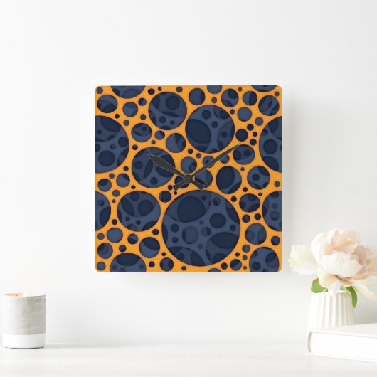 Sizzling Trippy Abstracte Lava Gaten Ontwerppatroo Vierkante Klok (Huis)