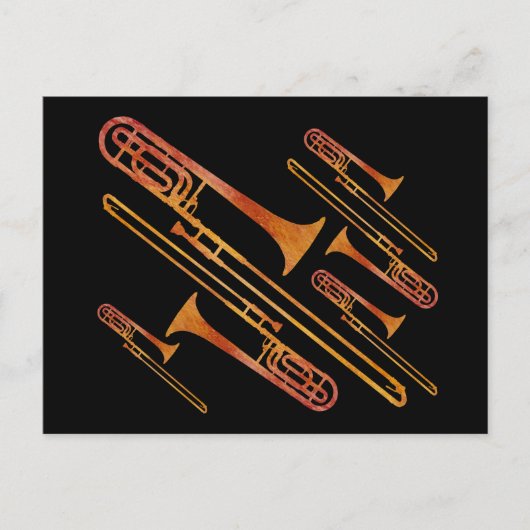 Sizzling Trombones Briefkaart (Voorkant)