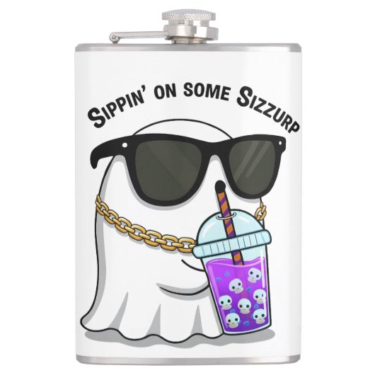 Sizzurp Ghost Kawaii Flask Heupfles (Voorkant)