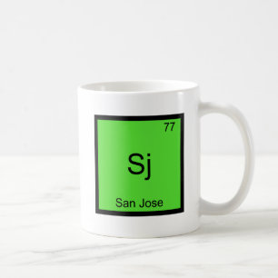 Sj - San Jose Stad Chemie Element Symbool T-shirt Koffiemok