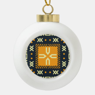 Sjaal ontwerp: Indiase Batikplein. Keramische Bal Ornament