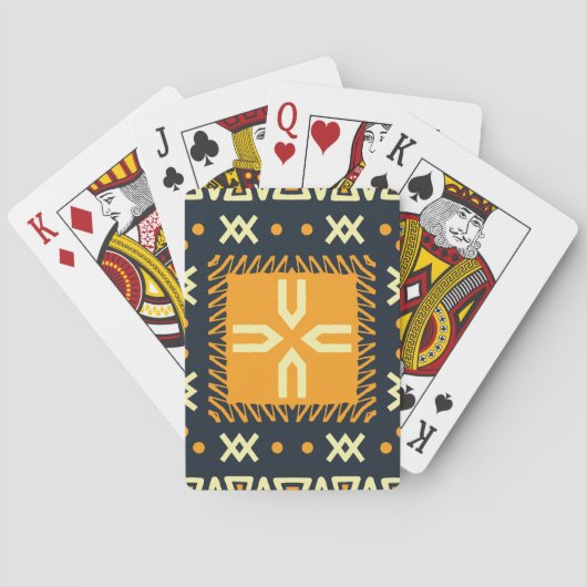 Sjaal ontwerp: Indiase Batikplein. Pokerkaarten (Achterkant)