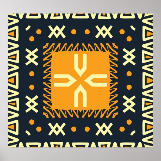 Sjaal ontwerp: Indiase Batikplein. Poster (Voorkant)