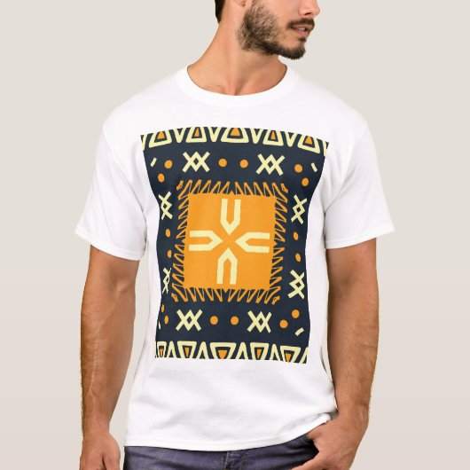 Sjaal ontwerp: Indiase Batikplein. T-shirt (Voorkant)