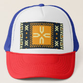 Sjaal ontwerp: Indiase Batikplein. Trucker Pet (Voorkant)