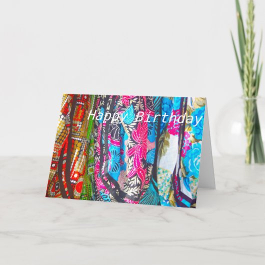 Sjaals in meerdere kleuren Happy Birthday Kaart (Voorkant)