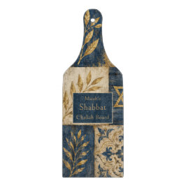 Sjabbats Challah bord, Blauwe Goud, Rustieke Boerd Snijplank