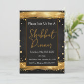 Sjabbatsdiner Goud Zwart Luxe Modern Kaart (Staand voorkant)