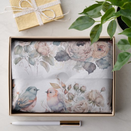 Sjabbykolibrie en -rozen tissuepapier (Geschenk)