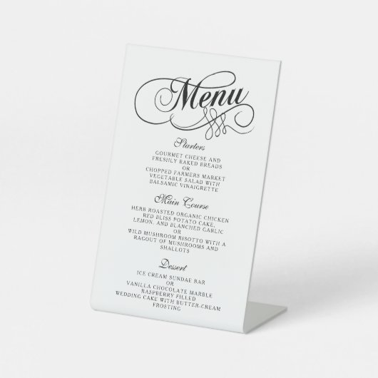 Sjablonen in het menu Elegant Black and White Wedd Reclamebord Met Voetstuk (Voorkant)