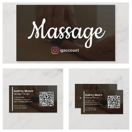 Sjablonen ontwerp moderne massage therapie visitekaartje