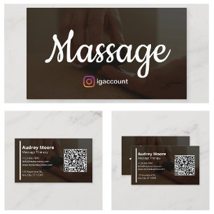 Sjablonen ontwerp moderne massage therapie visitekaartje