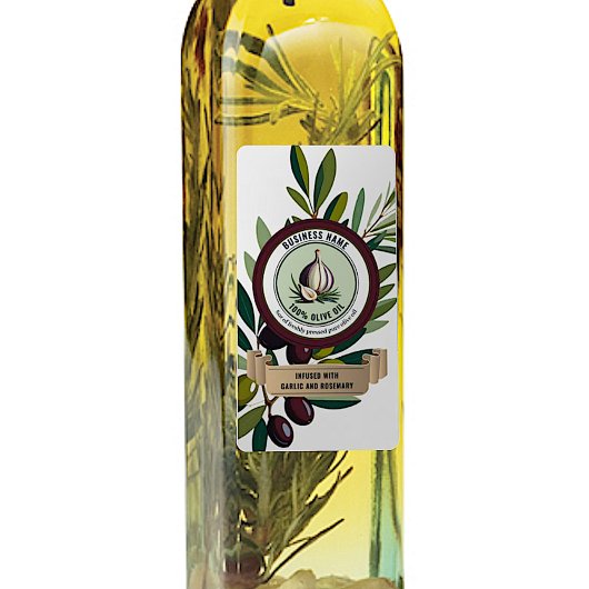 Sjablonen op het etiket van knoflook en rozemarijn