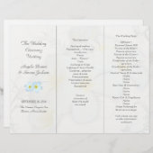 Sjablonen Plumeria Flowers Wedding Program (Voorkant / Achterkant)