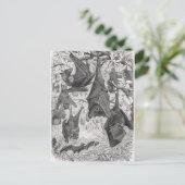  Sjablonen van de 1800s die met fox-bat-retro vlie Briefkaart (Staand voorkant)