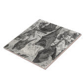 Sjablonen van de 1800s die met fox-bat-retro vlie Tegeltje (Zijkant)