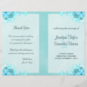 Sjablonen van het Aqua Blue Floral BiFold Wedding  (Voorkant)