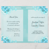 Sjablonen van het Aqua Blue Floral BiFold Wedding  (Voorkant / Achterkant)