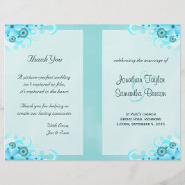 Sjablonen van het Aqua Blue Floral BiFold Wedding
