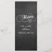 Sjablonen van het Elegant Chalkboard Wedding Menu (Achterkant)