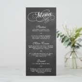Sjablonen van het Elegant Chalkboard Wedding Menu (Staand voorkant)