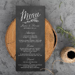 Sjablonen van het Elegant Chalkboard Wedding Menu<br><div class="desc">Viel in stijl met deze trendy menkkaarten. De formulering is gemakkelijk te personaliseren en je gasten zullen enthousiast zijn als ze deze superstijlvolle menu's ontvangen.</div>