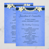 Sjablonen van het Rustic Blue Floral Wedding Progr (Voorkant / Achterkant)