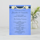 Sjablonen van het Rustic Blue Floral Wedding Progr (Staand voorkant)