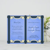 Sjablonen van het Rustic Blue Floral Wedding Progr (Staand voorkant)