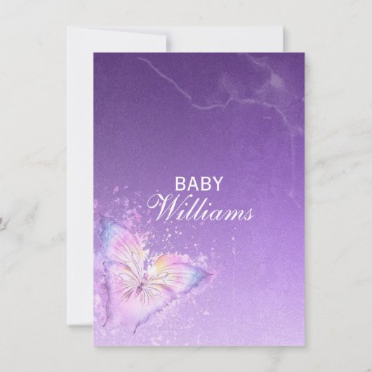 Sjablonen van Paars vlindervlinder Kaart (Achterkant)