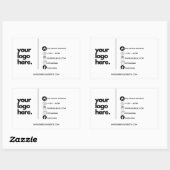 Sjablonen voor logo's voor zakelijke visitekaartje rechthoekige sticker (Vel)