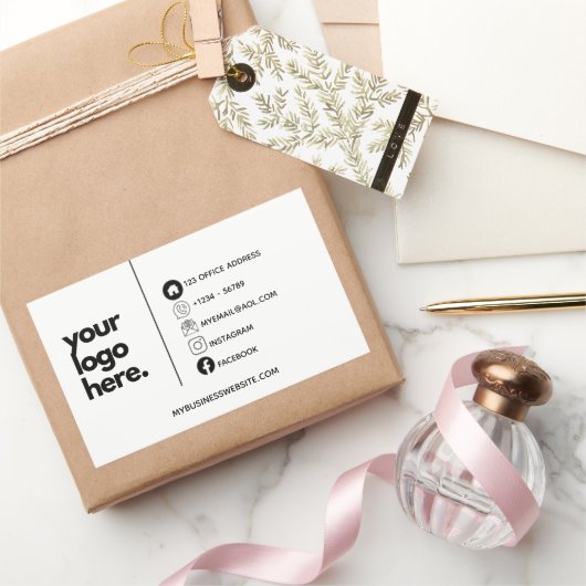 Sjablonen voor logo's voor zakelijke visitekaartje rechthoekige sticker (Geschenken)