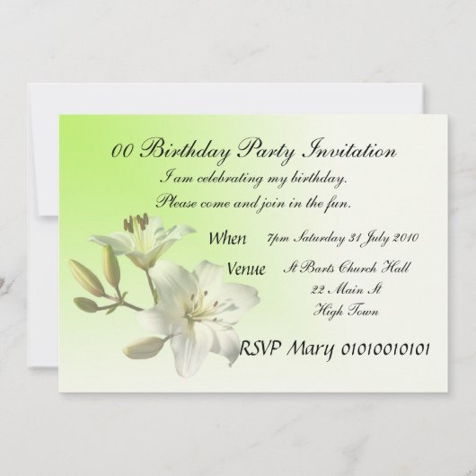 Sjablonen voor partijuitnodiging kaart (Achterkant)