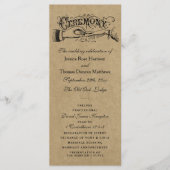 Sjablonen voor Rustic Kraft Wedding Ceremony Progr (Voorkant)