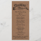 Sjablonen voor Rustic Kraft Wedding Ceremony Progr (Achterkant)