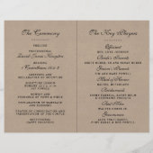 Sjablonen voor Rustic Kraft Wedding Ceremony Progr (Achterkant)