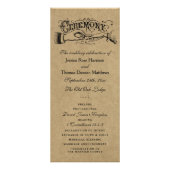 Sjablonen voor Rustic Kraft Wedding Ceremony Progr Reclamekaart (Voorkant)