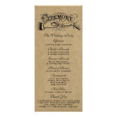 Sjablonen voor Rustic Kraft Wedding Ceremony Progr Reclamekaart (Achterkant)