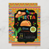 Sjablonen voor uitnodiging van Mexicaanse Fiesta-p (Voorkant / Achterkant)