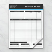 Sjablonen voor zakelijk projectbudget Notitieblok