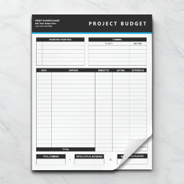 Sjablonen voor zakelijk projectbudget Notitieblok