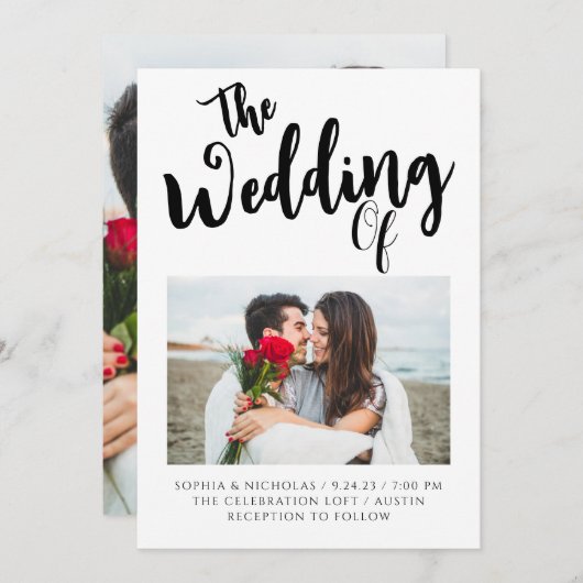 Sjabloon 10 Uitnodiging tot bruiloft (Voorkant / Achterkant)