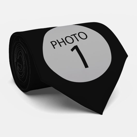 sjabloon 17 RONDE FOTO'S op ZWART Stropdas (Opgerold)