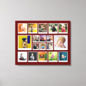 Sjabloon 18 Foto Collage Modern Trendy Red Canvas Afdruk (Voorkant)