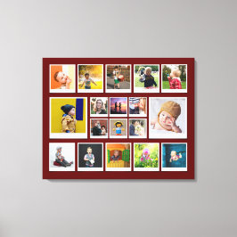 Sjabloon 18 Foto Collage Modern Trendy Red Canvas Afdruk