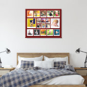 Sjabloon 18 Foto Collage Modern Trendy Red Canvas Afdruk (Insitu (Slaapkamer))