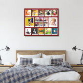 Sjabloon 18 Foto Collage Modern Trendy Red Canvas Afdruk (Insitu (Slaapkamer))