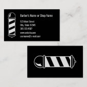 Sjabloon 2-zijdig zwart-wit Barber Visitekaartje (Voorkant / Achterkant)