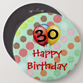Sjabloon "30" Button op de verjaardag van de geboo (Voorkant /achterkant)