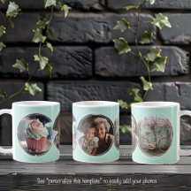 Sjabloon 3 Cirkelfoto's Collage Aqua C112